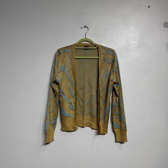 Happy Sheep Metallic Open Front Cardigan Sz L NWT - Picture 2 of 13